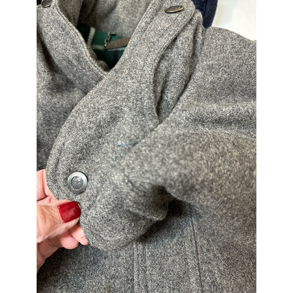 Vintage Members Only Wool‎ Coat Hood Gray Size XLT Bomber Jacket Flannel Lined - Picture 6 of 11